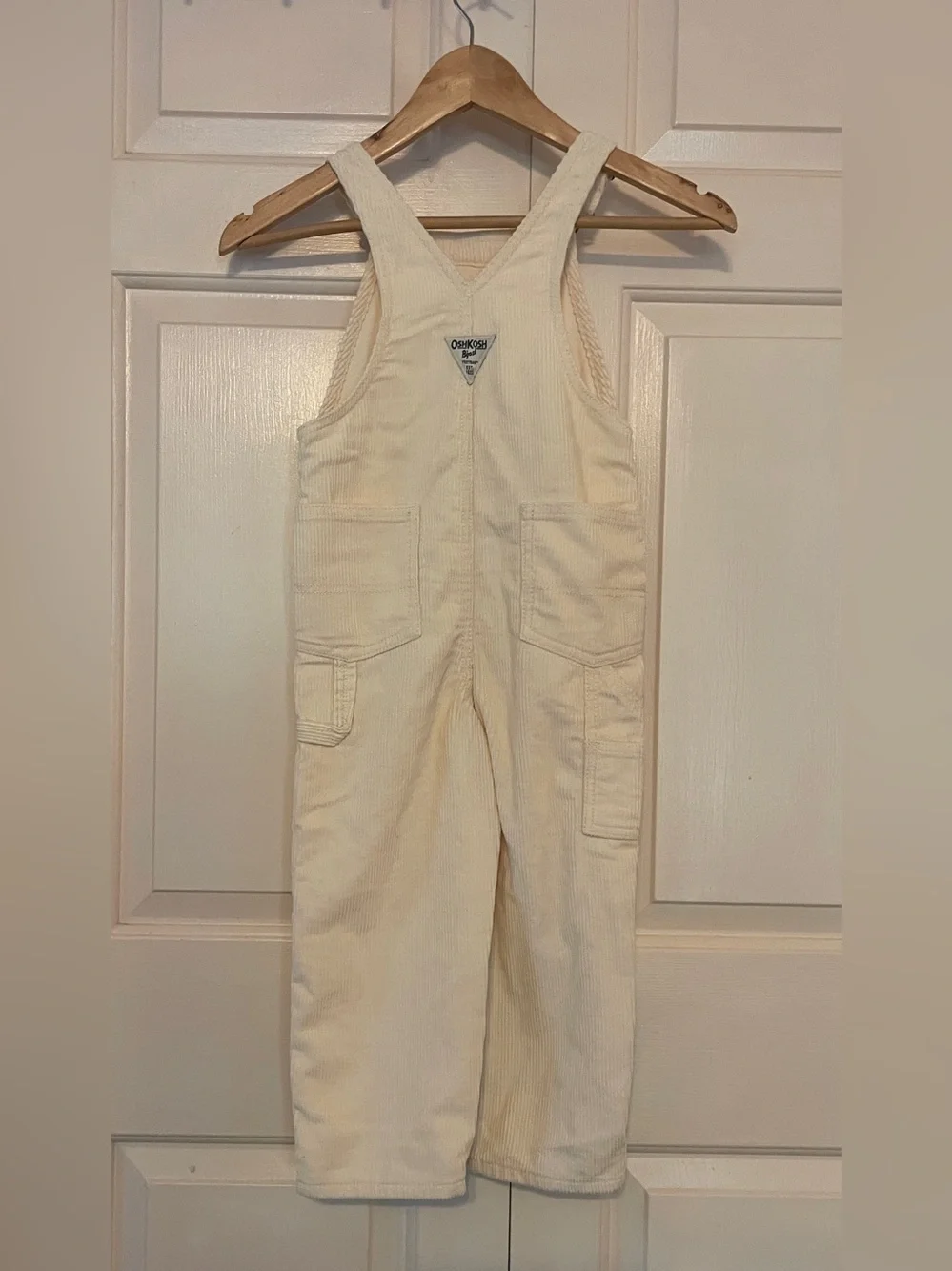 OshKosh B'gosh 5T Cream Corduroy Overalls | Classic Kidcore Vintage Style